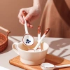 New Japanese ceramic spoons with high appearance standards, household cartoon long-handled soup spoons, tableware spoons and dessert spoons, can be printed with logos Application Scenario